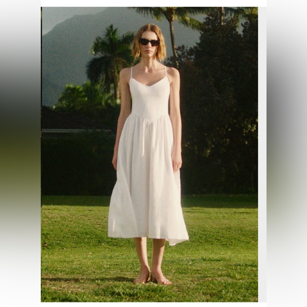 Aritzia Wilfred Influence Linen Maxi Dress in White